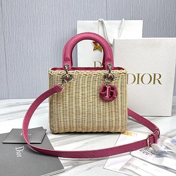 Dior Lady Bag Pink Wicker 24cm