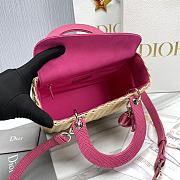 Dior Lady Bag Pink Wicker 24cm - 6