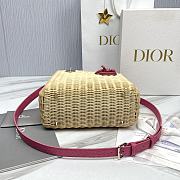 Dior Lady Bag Pink Wicker 24cm - 5