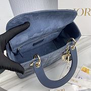 Dior Medium Lady Bag Navy Blue 24x20x11cm - 6