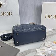 Dior Medium Lady Bag Navy Blue 24x20x11cm - 5