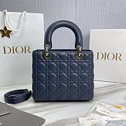 Dior Medium Lady Bag Navy Blue 24x20x11cm - 4