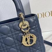 Dior Medium Lady Bag Navy Blue 24x20x11cm - 3