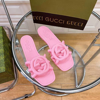 Gucci Rubber Pink Slides