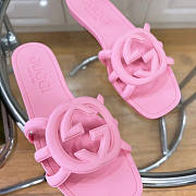 Gucci Rubber Pink Slides - 3