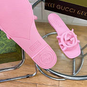 Gucci Rubber Pink Slides - 2