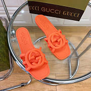 Gucci Rubber Orange Slides - 1