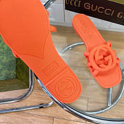 Gucci Rubber Orange Slides - 2