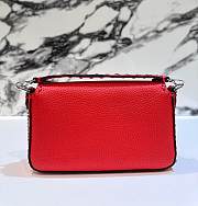 Fendi Baguette Full Grain Red Bag Leather 19.5x4.5x13cm - 5