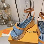 Louis Vuitton LV Helios Wedge Sandal Blue 3.5cm - 3