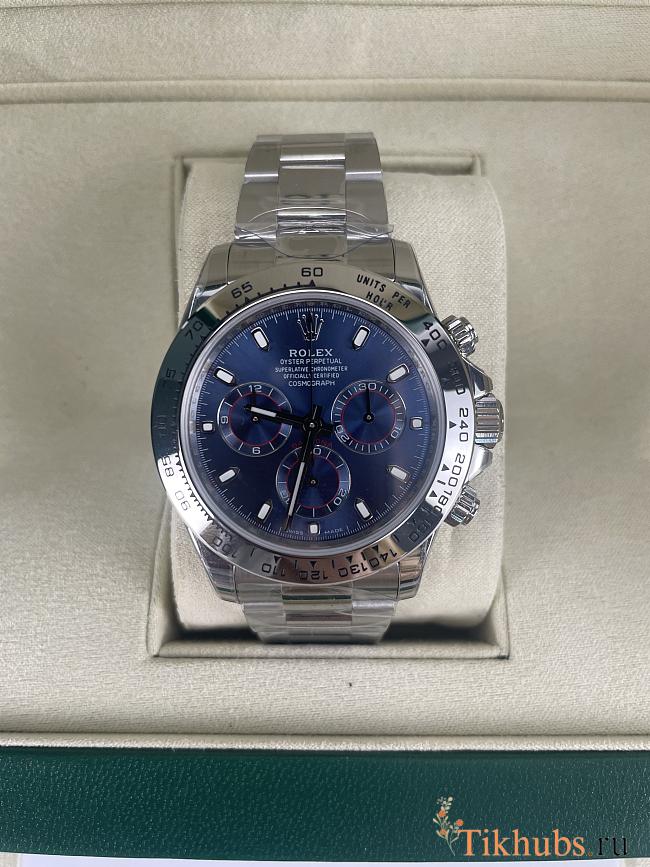 Rolex Cosmograph Daytona White Gold Blue Watch 40mm - 1