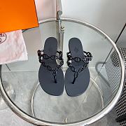 Hermes Black Slides - 1