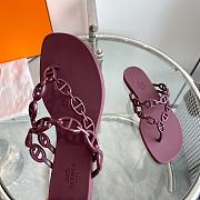 Hermes Red Wine Slides - 3