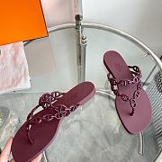 Hermes Red Wine Slides - 2