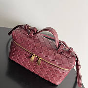 Bottega Veneta Vanity Case Crossbody Bag Red Wine 22x12.5x5cm - 3