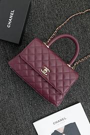 Chanel Coco Top Handle Red Wine Caviar Gold 24x14x10cm - 1