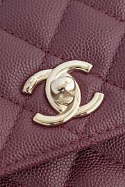 Chanel Coco Top Handle Red Wine Caviar Gold 24x14x10cm - 6