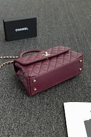 Chanel Coco Top Handle Red Wine Caviar Gold 24x14x10cm - 4