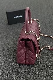 Chanel Coco Top Handle Red Wine Caviar Gold 24x14x10cm - 2