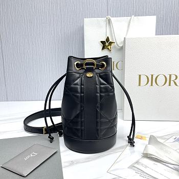 Dior Small Backpack Black Supple Maxicannage 15x25cm