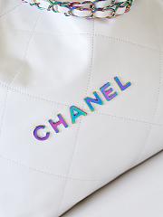 Chanel 22 Handbag Rainbow Metal White 39x42x8cm - 5