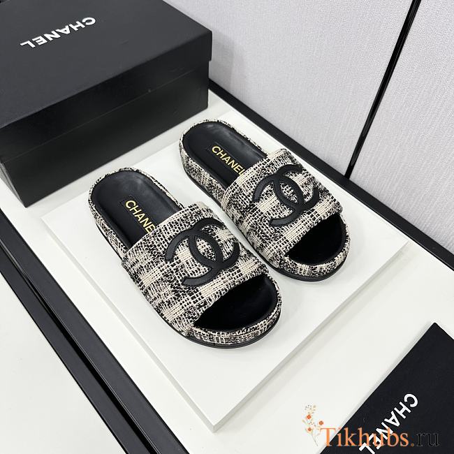 Chanel Black Slides 13 - 1