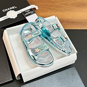 Chanel Blue Metallic Sandal  - 1