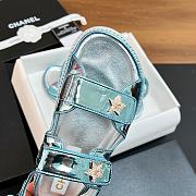 Chanel Blue Metallic Sandal  - 5