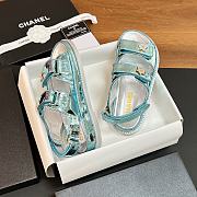 Chanel Blue Metallic Sandal  - 2