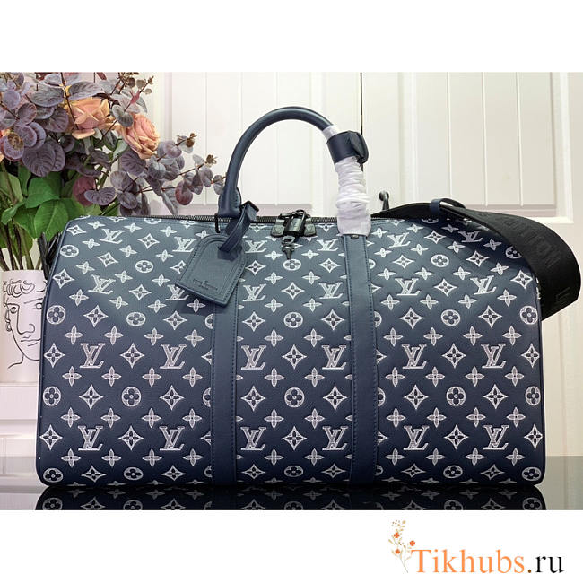 Louis Vuitton LV Keepall Bandoulière 50 Navy Blue 50x29x23cm - 1