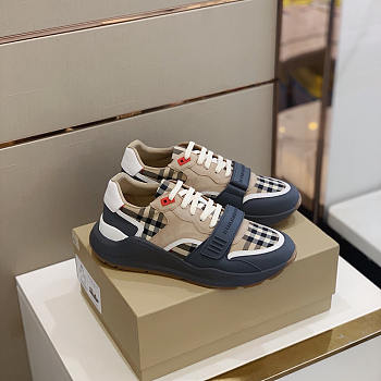 Burberry Ramsey Vintage Check Suede Leather Sneakers 