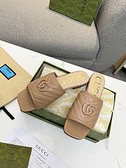 Gucci Rose Pink Leather Double G Slides - 5