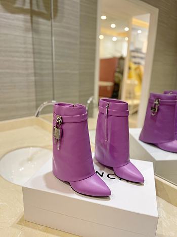 Givenchy Women's Shark Lock Ankle Purple Boots