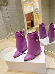 Givenchy Women's Shark Lock Ankle Purple Boots - 2
