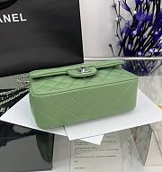 Chanel Top Handle Green Silver Lambskin 20x14x7cm - 5
