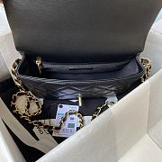 Chanel 23B Flap Bag Black Gold Lambskin 23x16x10cm - 3