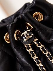 Chanel Backpack Gold Black Lambskin 22x17x7.5cm - 4