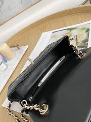 Chanel Flap Bag Gold Lambskin Black 20cm - 6