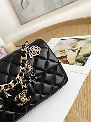 Chanel Flap Bag Gold Lambskin Black 20cm - 4