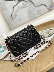 Chanel Flap Bag Gold Lambskin Black 20cm - 3