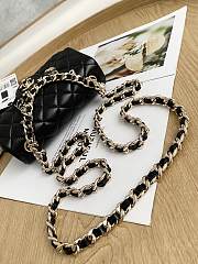 Chanel Flap Bag Gold Lambskin Black 20cm - 2