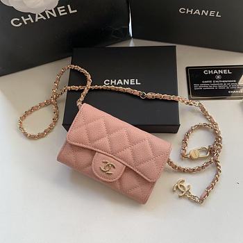 Chanel chian wallet pearl pink