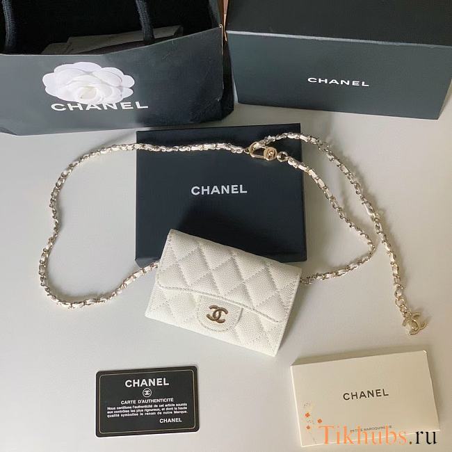 Chanel Wallet White Chain 11x7cm - 1