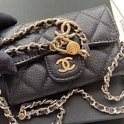 Chanel Wallet Black Gold Caviar Chain 11x7cm - 2