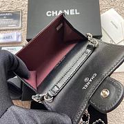Chanel Wallet Black Silver Lambskin Chain 11x7cm - 2