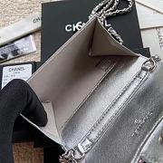 Chanel Wallet Silver Lambskin Chain 11x7cm - 5