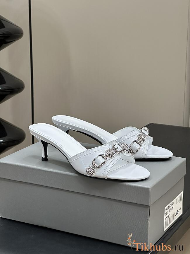 Balenciaga Women Cagole Sandals 50mm White - 1