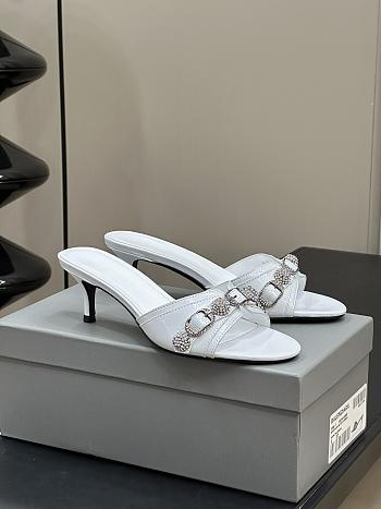 Balenciaga Women Cagole Sandals 50mm White