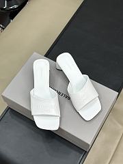 Balenciaga Women's White Duty Free Leather Mules 6cm - 3