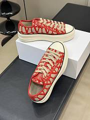 Valentino Garavani Iconograph Canva Red Sneakers - 2